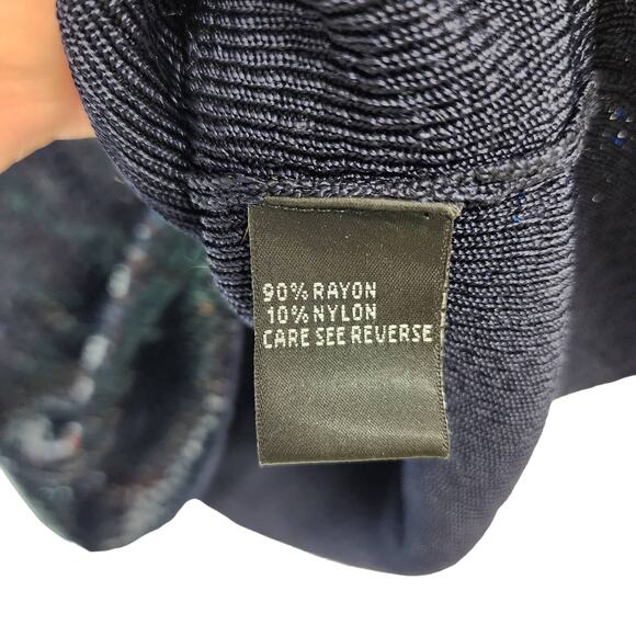 Carmen Marc Valvo Sequin Top Size M Blue Sleeveless Round Neck Evening Art Deco - Picture 13 of 13